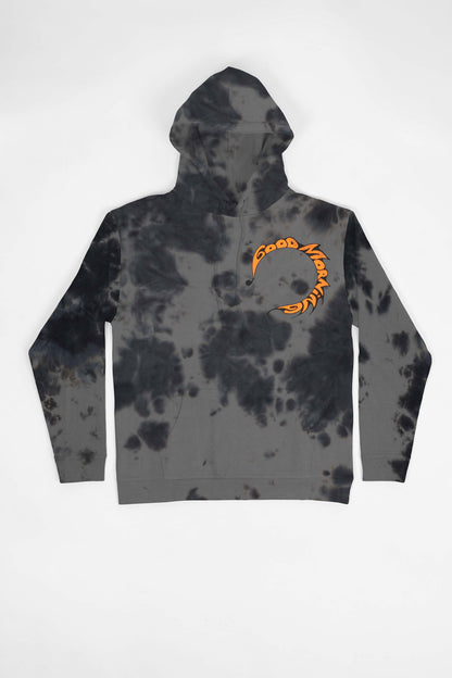 E Ruscha V Swirl Fleece Pullover Hood – Smoke Tie Dye