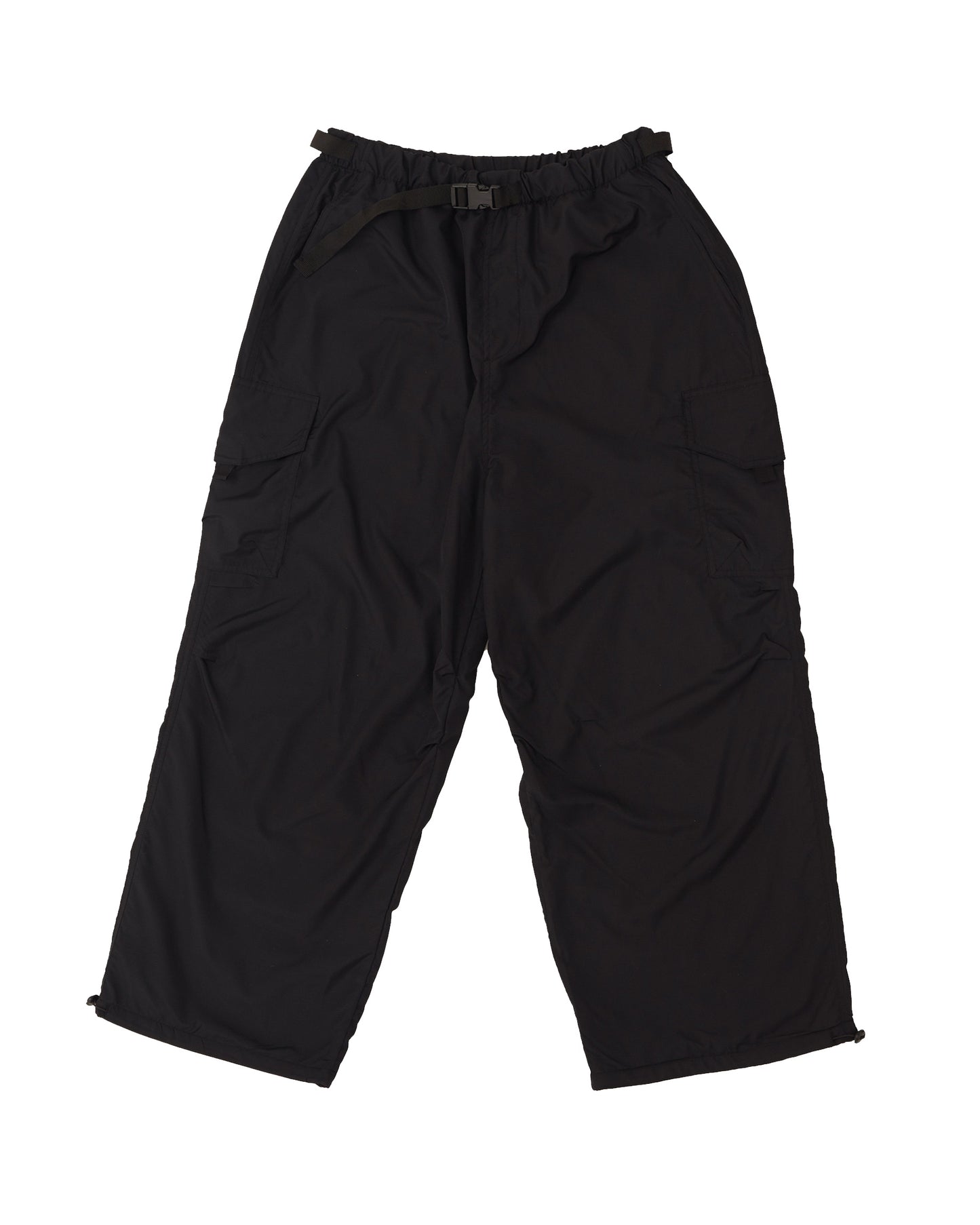 Wide Leg Ripstop Cargo Pant - Black