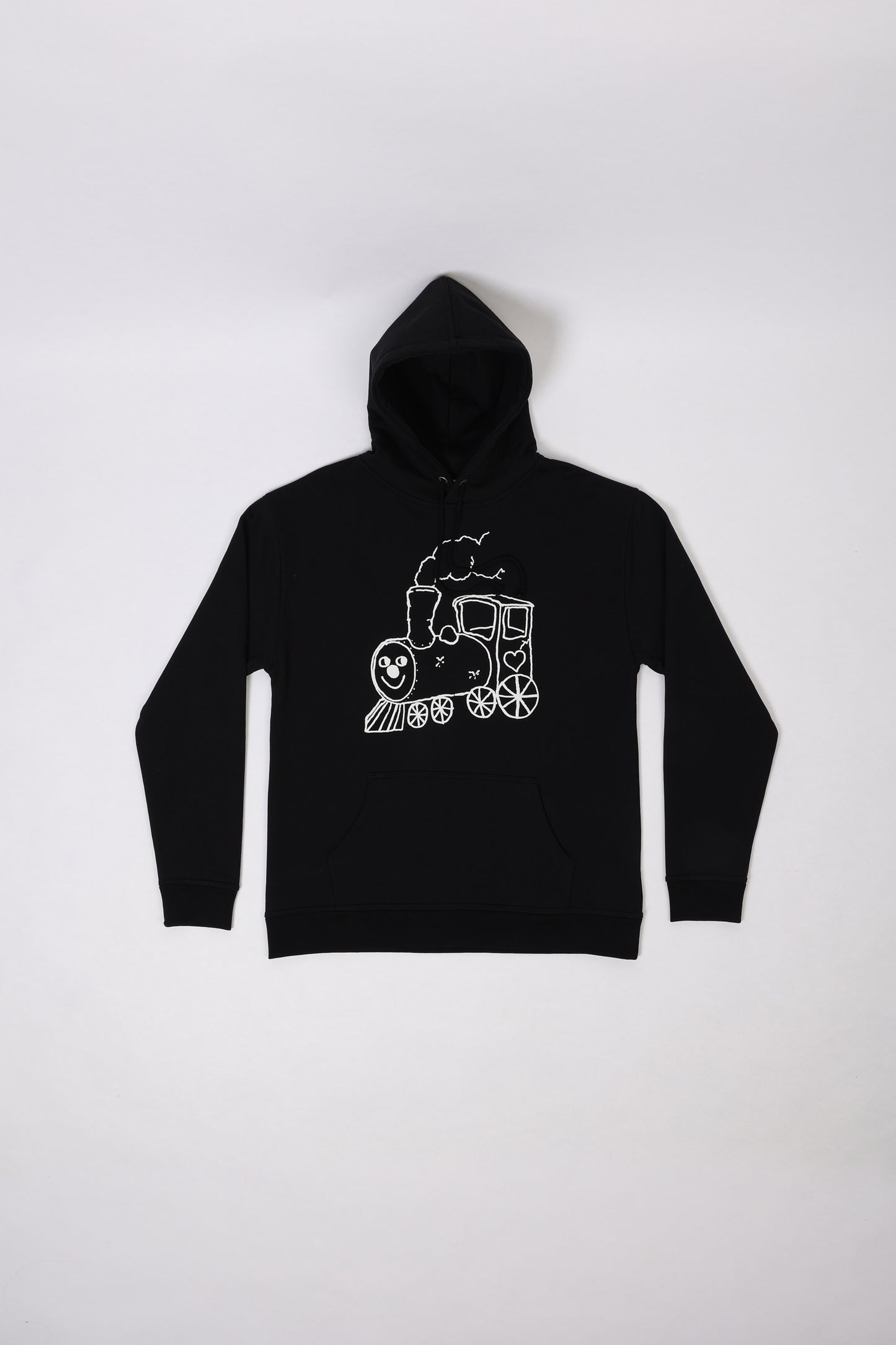 Swampy Train Pullover Fleece Hood - Black